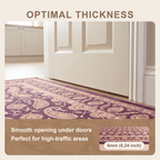 Oasis2 Traditional Floral Border Aubergine Rose Ivory Washable Indoor Outdoor Entryway Rug - RugzellaDigital Print RugRugzellaRugzellaBBB433-RECT-24x47-60x120cmRGZLLA98376Rectangle2' x 3'11" (60x120 cm)SHARED | Oasis2 feature thickness