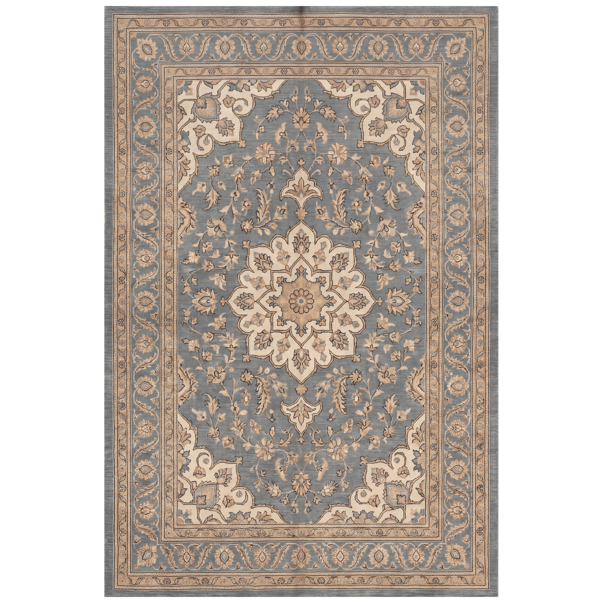 Overdale Traditional Medallion Border Slate Gray Bone Gold Washable Indoor Outdoor Entryway Rug - RugzellaDigital Print RugRugzellaRugzellaBBB463-RECT-24x47-60x120cmRGZLLA139246Rectangle2' x 3'11" (60x120 cm)RECTANGLE | HERO | Overdale rectangle