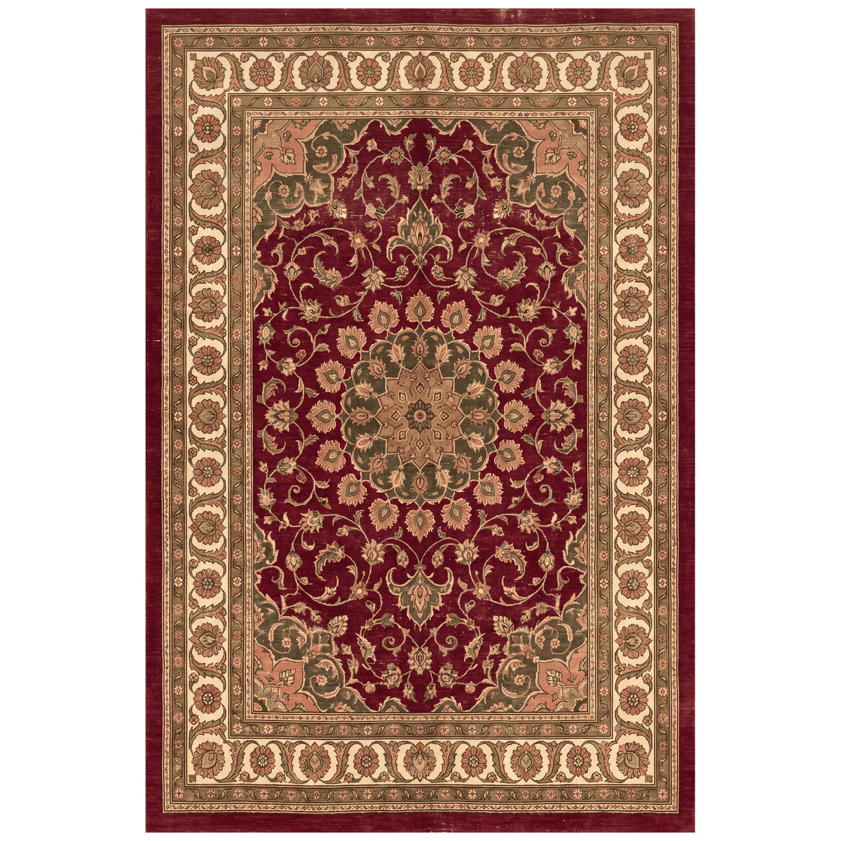 Palisade2 Traditional Medallion Border Wine Olive Bone Washable Indoor Outdoor Entryway Rug - RugzellaDigital Print RugRugzellaRugzellaBBB435-RECT-24x47-60x120cmRGZLLA98711Rectangle2' x 3'11" (60x120 cm)RECTANGLE | HERO | Palisade2 rectangle