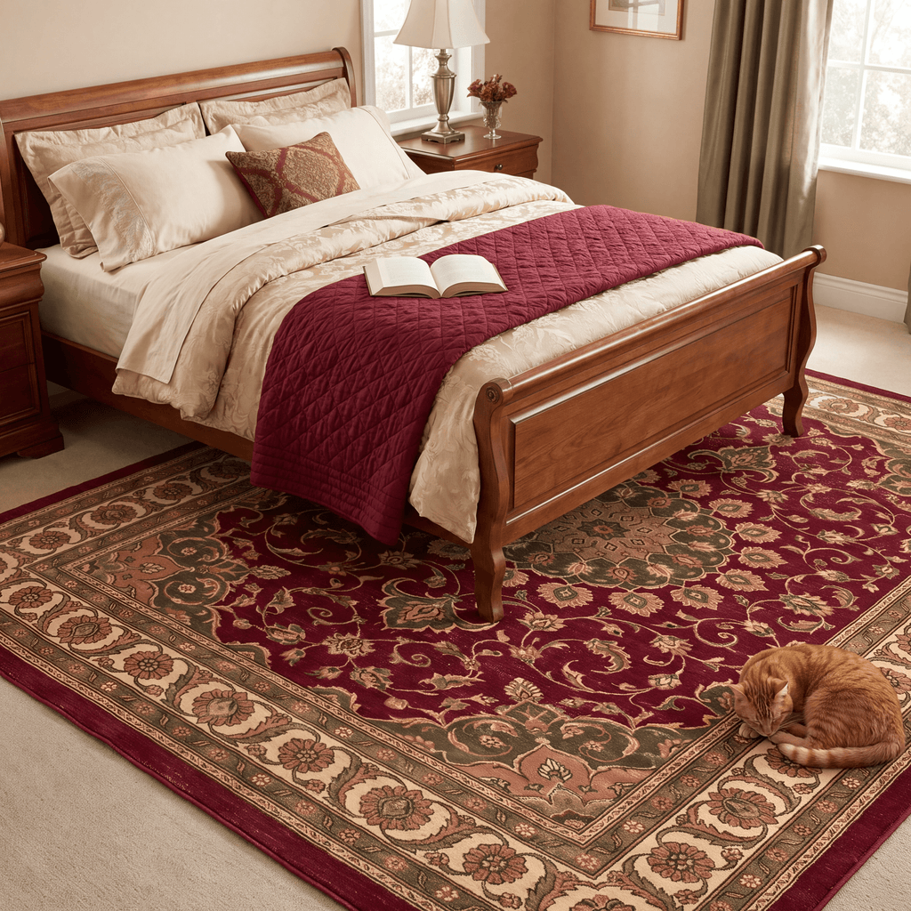 Palisade2 Traditional Medallion Border Wine Olive Bone Washable Indoor Outdoor Entryway Rug - RugzellaDigital Print RugRugzellaRugzellaBBB435-RECT-24x47-60x120cmRGZLLA98711Rectangle2' x 3'11" (60x120 cm)RECTANGLE | Palisade2 rectangle bedroom