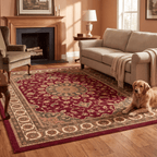 Palisade2 Traditional Medallion Border Wine Olive Bone Washable Indoor Outdoor Entryway Rug - RugzellaDigital Print RugRugzellaRugzellaBBB435-RECT-24x47-60x120cmRGZLLA98711Rectangle2' x 3'11" (60x120 cm)RECTANGLE | Palisade2 rectangle livingroom