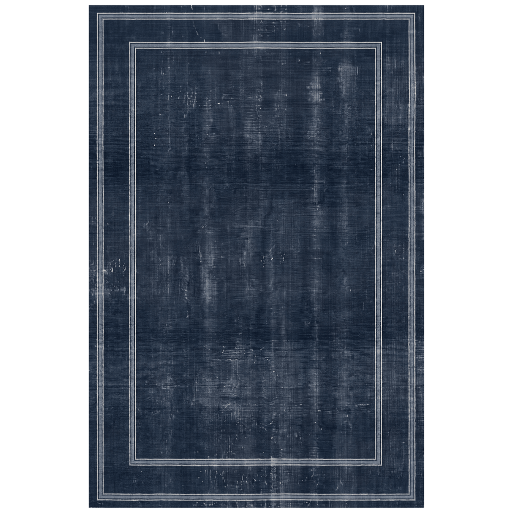Parlour2 Modern Minimalist Border Indigo Blue Chalk Washable Indoor Outdoor Entryway Rug - RugzellaDigital Print RugRugzellaRugzellaBBB403-RECT-24x47-60x120cmRGZLLA116801Rectangle2' x 3'11" (60x120 cm)RECTANGLE | HERO | Parlour2 rectangle