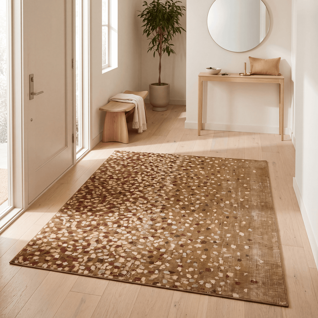 Peatland Modern Speckled Mosaic Dot Bronze Umber Wheat Washable Indoor Outdoor Entryway Rug - RugzellaDigital Print RugRugzellaRugzellaBBB464-RECT-24x47-60x120cmRGZLLA139581Rectangle2' x 3'11" (60x120 cm)RECTANGLE | Peatland rectangle entryway
