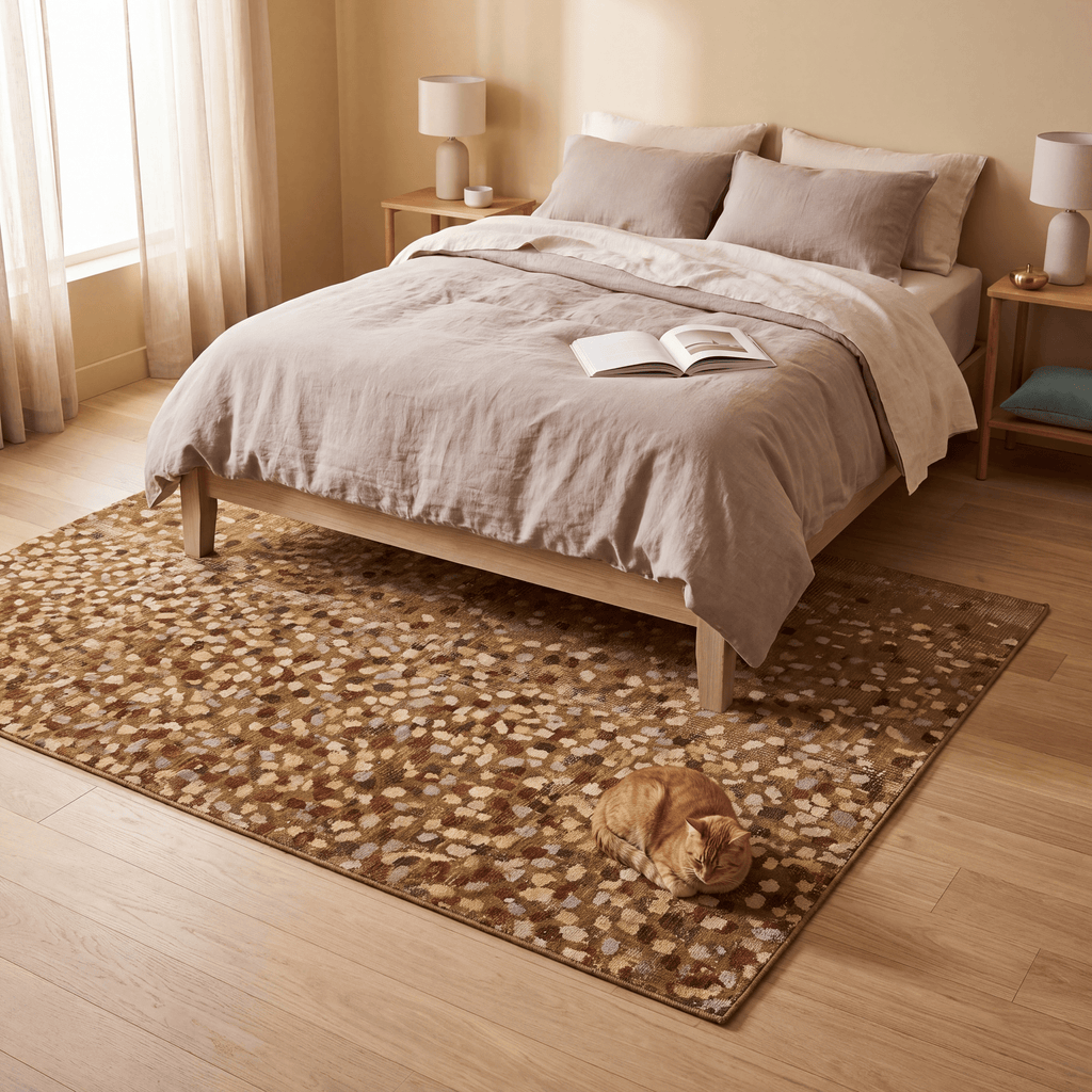 Peatland Modern Speckled Mosaic Dot Bronze Umber Wheat Washable Indoor Outdoor Entryway Rug - RugzellaDigital Print RugRugzellaRugzellaBBB464-RECT-24x47-60x120cmRGZLLA139581Rectangle2' x 3'11" (60x120 cm)RECTANGLE | Peatland rectangle bedroom