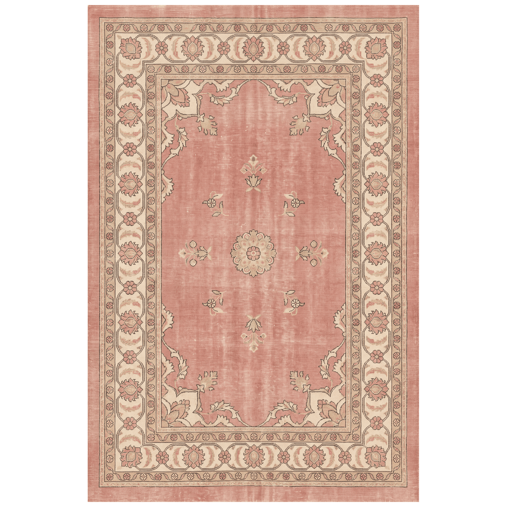 Pinfold Traditional Medallion Border Rose Madder Cream Washable Indoor Outdoor Entryway Rug - RugzellaDigital Print RugRugzellaRugzellaBBB465-RECT-24x47-60x120cmRGZLLA139916Rectangle2' x 3'11" (60x120 cm)RECTANGLE | HERO | Pinfold rectangle