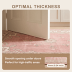 Pinfold Traditional Medallion Border Rose Madder Cream Washable Indoor Outdoor Entryway Rug - RugzellaDigital Print RugRugzellaRugzellaBBB465-RECT-24x47-60x120cmRGZLLA139916Rectangle2' x 3'11" (60x120 cm)SHARED | Pinfold feature thickness
