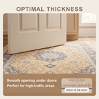Plainfield Traditional Medallion Bordered Mustard Charcoal Ivory Washable Indoor Outdoor Entryway Rug - RugzellaDigital Print RugRugzellaRugzellaBBB466-RECT-24x47-60x120cmRGZLLA143601Rectangle2' x 3'11" (60x120 cm)SHARED | Plainfield feature thickness