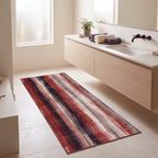 Plateau2 Modern Abstract Watercolor Distressed Ember Rust Ivory Washable Indoor Outdoor Rug - RugzellaDigital Print RugRugzellaRugzellaBBB437-RECT-24x47-60x120cmRGZLLA99381Rectangle2' x 3'11" (60x120 cm)RUNNER | Plateau2 runner bathroom