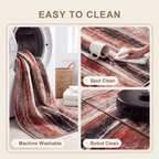 Plateau2 Modern Abstract Watercolor Distressed Ember Rust Ivory Washable Indoor Outdoor Rug - RugzellaDigital Print RugRugzellaRugzellaBBB437-RECT-24x47-60x120cmRGZLLA99381Rectangle2' x 3'11" (60x120 cm)SHARED | Plateau2 feature clean