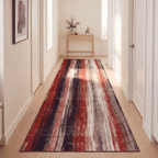 Plateau2 Modern Abstract Watercolor Distressed Ember Rust Ivory Washable Indoor Outdoor Rug - RugzellaDigital Print RugRugzellaRugzellaBBB437-RECT-24x47-60x120cmRGZLLA99381Rectangle2' x 3'11" (60x120 cm)RUNNER | Plateau2 runner hallway