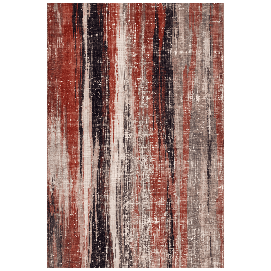 Plateau2 Modern Abstract Watercolor Distressed Ember Rust Ivory Washable Indoor Outdoor Rug - RugzellaDigital Print RugRugzellaRugzellaBBB437-RECT-24x47-60x120cmRGZLLA99381Rectangle2' x 3'11" (60x120 cm)RECTANGLE | HERO | Plateau2 rectangle