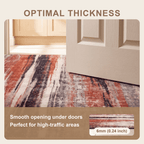 Plateau2 Modern Abstract Watercolor Distressed Ember Rust Ivory Washable Indoor Outdoor Rug - RugzellaDigital Print RugRugzellaRugzellaBBB437-RECT-24x47-60x120cmRGZLLA99381Rectangle2' x 3'11" (60x120 cm)SHARED | Plateau2 feature thickness