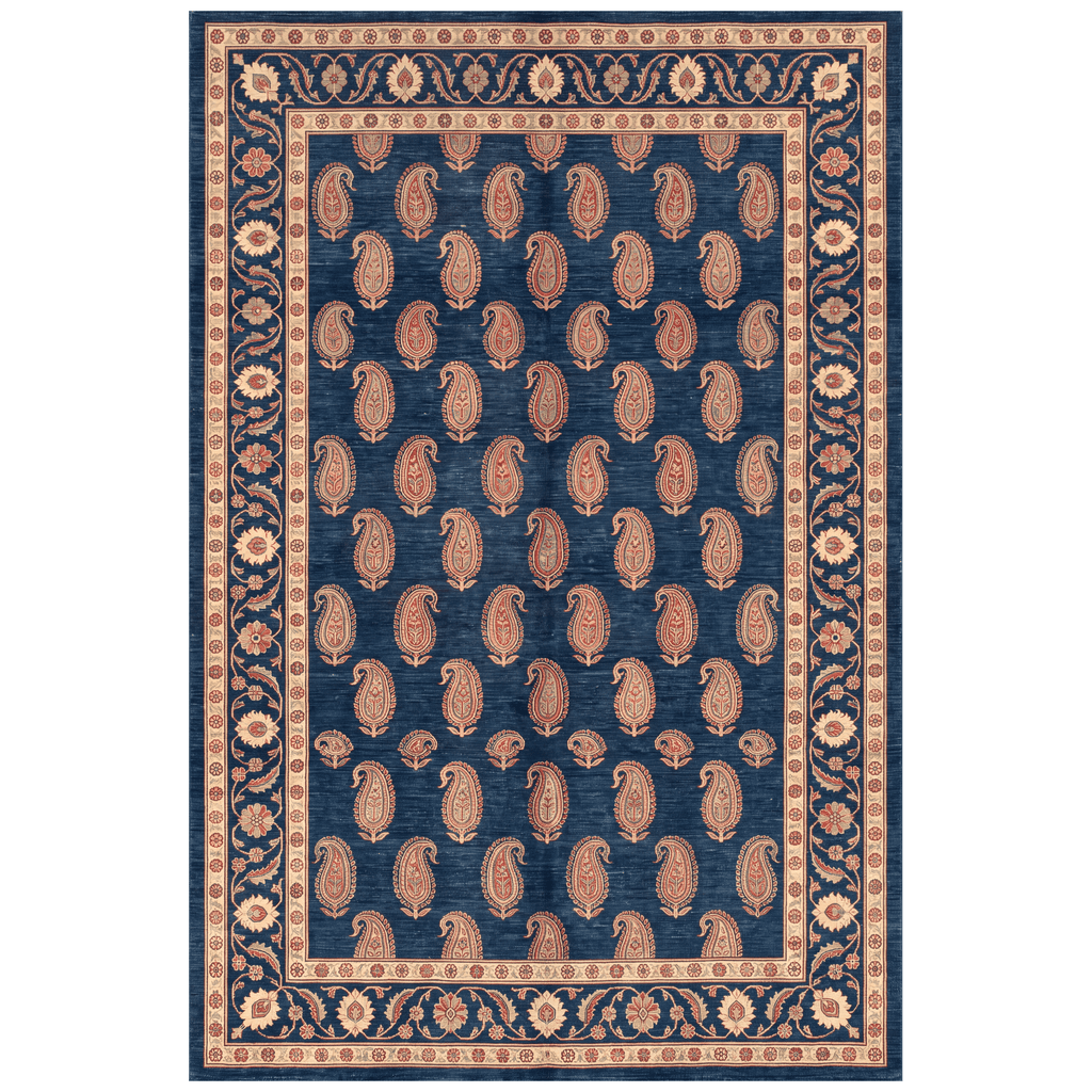 Quarry2 Traditional Floral Border Indigo Ivory Red Washable Indoor Outdoor Rug - RugzellaDigital Print RugRugzellaRugzellaBBB438-RECT-24x47-60x120cmRGZLLA99716Rectangle2' x 3'11" (60x120 cm)RECTANGLE | HERO | Quarry2 rectangle