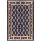 Quarry2 Traditional Floral Border Indigo Ivory Red Washable Indoor Outdoor Rug - RugzellaDigital Print RugRugzellaRugzellaBBB438-RECT-24x47-60x120cmRGZLLA99716Rectangle2' x 3'11" (60x120 cm)RECTANGLE | HERO | Quarry2 rectangle