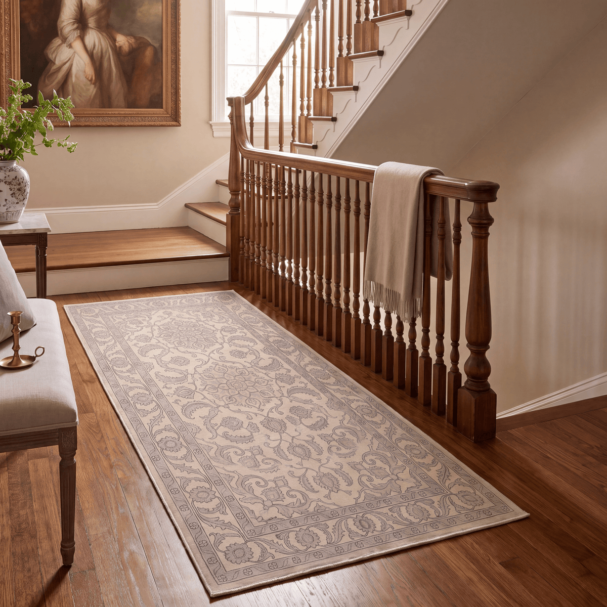 Ravine2 Traditional Overdyed Distressed Medallion Beige Grey Blush Washable Indoor Outdoor Rug - RugzellaDigital Print RugRugzellaRugzellaBBB439-RECT-24x47-60x120cmRGZLLA100051Rectangle2' x 3'11" (60x120 cm)RUNNER | Ravine2 runner staircase