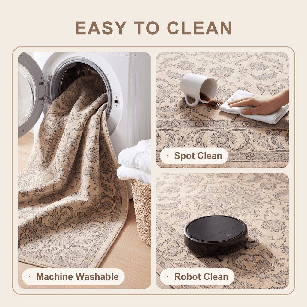 Ravine2 Traditional Overdyed Distressed Medallion Beige Grey Blush Washable Indoor Outdoor Rug - RugzellaDigital Print RugRugzellaRugzellaBBB439-RECT-24x47-60x120cmRGZLLA100051Rectangle2' x 3'11" (60x120 cm)SHARED | Ravine2 feature clean
