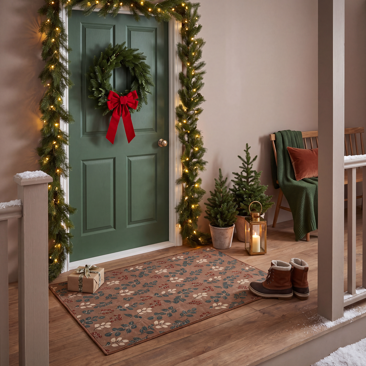 RECTANGLE | Parapet rectangle entryway christmas