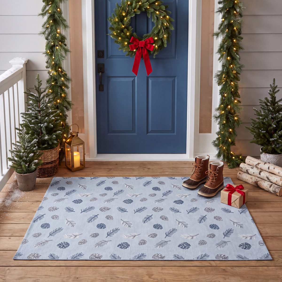 RECTANGLE | Mansard rectangle entryway christmas