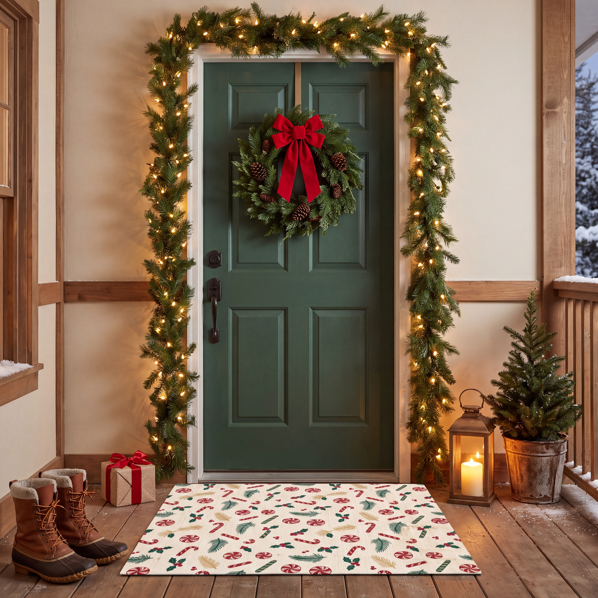 RECTANGLE | Quoin rectangle entryway christmas