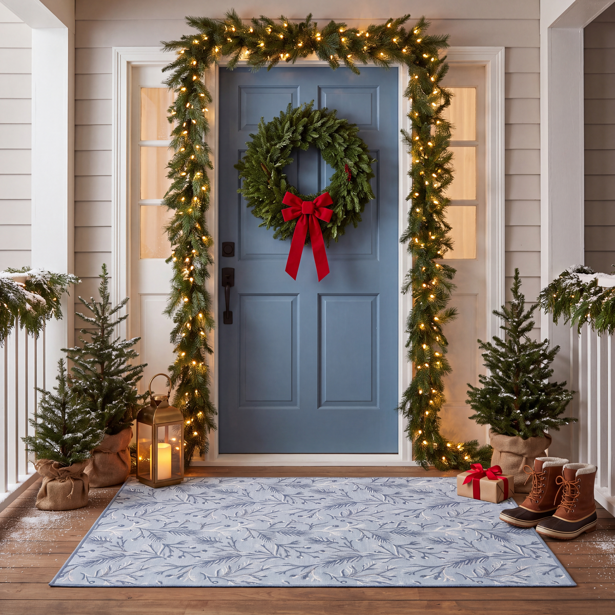 RECTANGLE | Wainscot rectangle entryway christmas