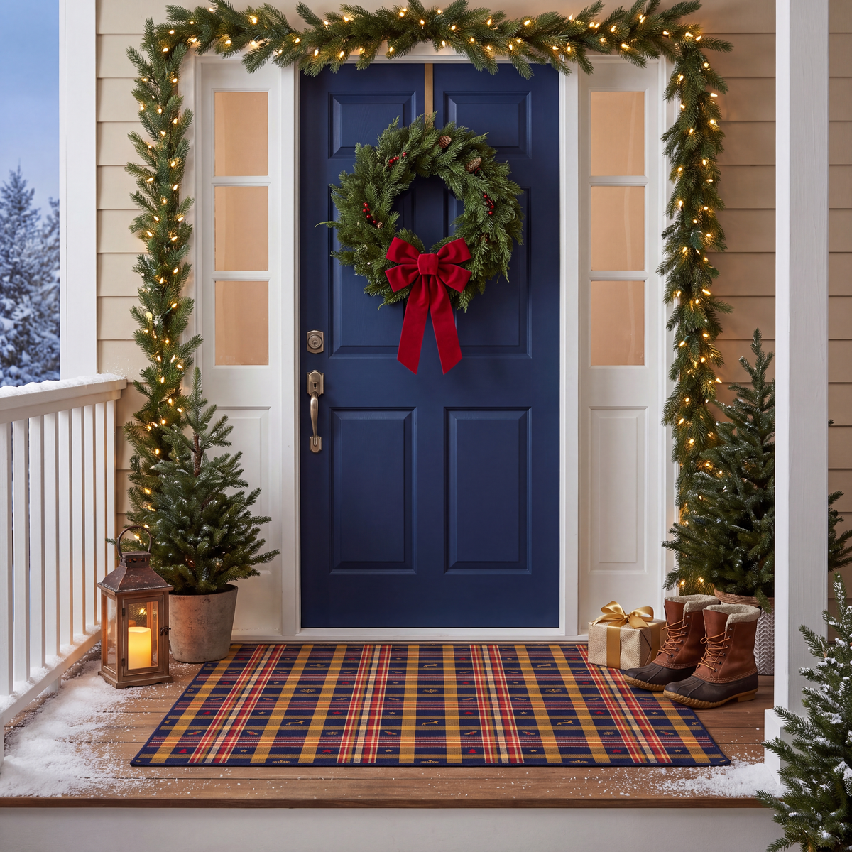 RECTANGLE | Pilaster rectangle entryway christmas