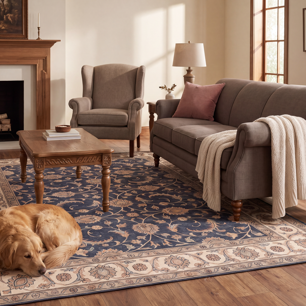 RECTANGLE | Damask rectangle livingroom