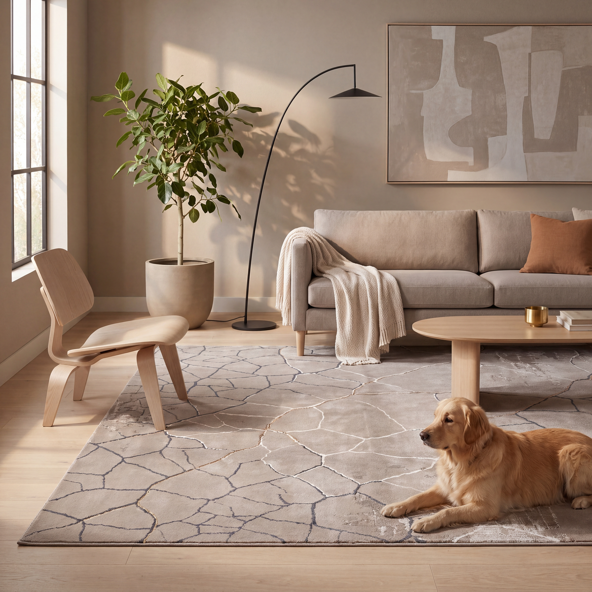 RECTANGLE | Rattle rectangle livingroom