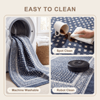 Riding Modern Speckled Mosaic Dot Indigo Blue Chalk White Washable Indoor Outdoor Entryway Rug - RugzellaDigital Print RugRugzellaRugzellaBBB467-RECT-24x47-60x120cmRGZLLA143936Rectangle2' x 3'11" (60x120 cm)SHARED | Riding feature clean