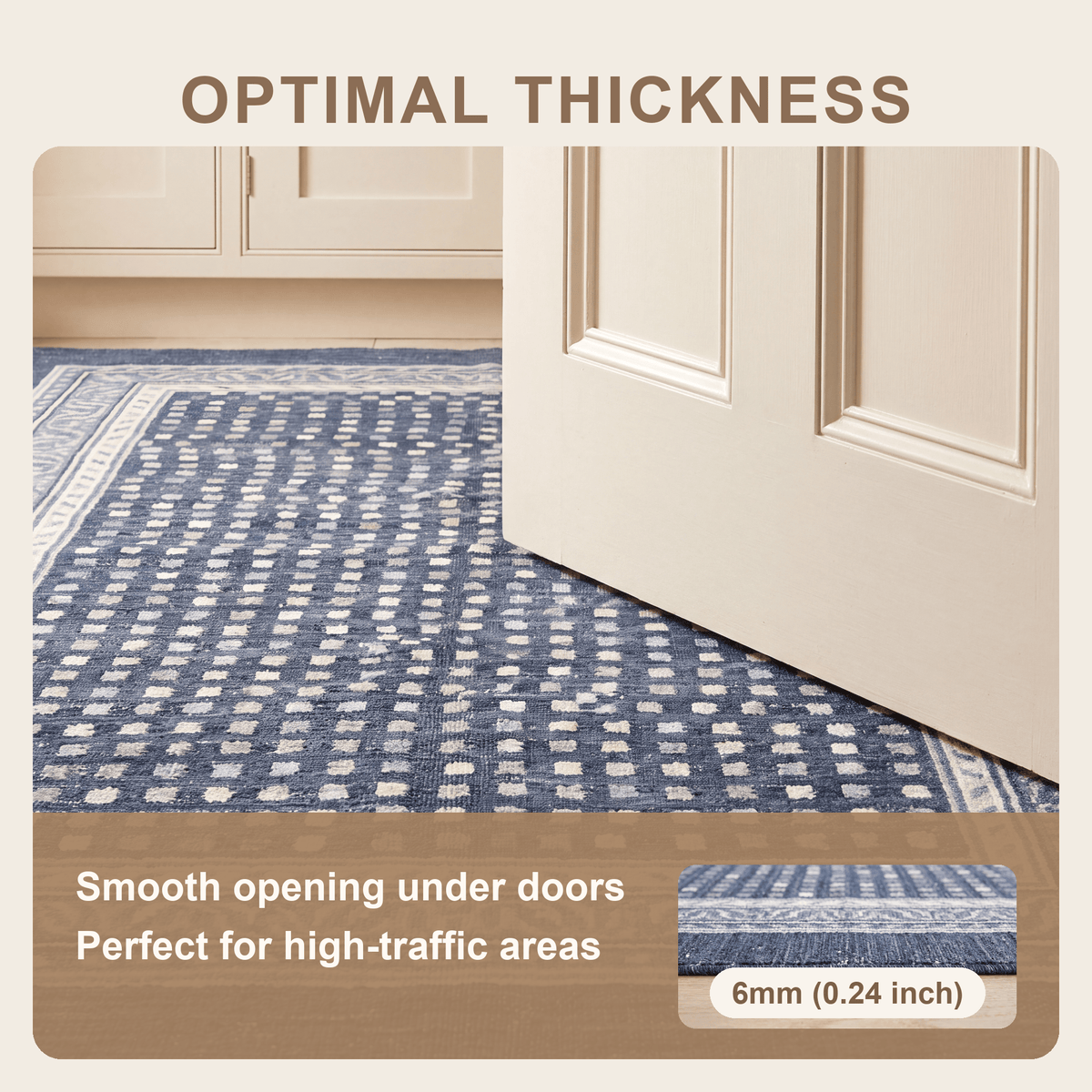 Riding Modern Speckled Mosaic Dot Indigo Blue Chalk White Washable Indoor Outdoor Entryway Rug - RugzellaDigital Print RugRugzellaRugzellaBBB467-RECT-24x47-60x120cmRGZLLA143936Rectangle2' x 3'11" (60x120 cm)SHARED | Riding feature thickness