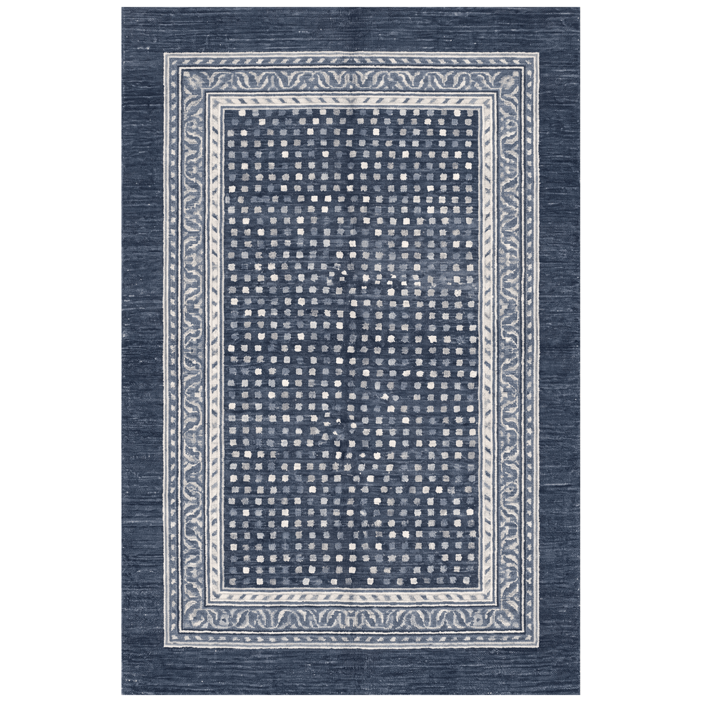 Riding Modern Speckled Mosaic Dot Indigo Blue Chalk White Washable Indoor Outdoor Entryway Rug - RugzellaDigital Print RugRugzellaRugzellaBBB467-RECT-24x47-60x120cmRGZLLA143936Rectangle2' x 3'11" (60x120 cm)RECTANGLE | HERO | Riding rectangle