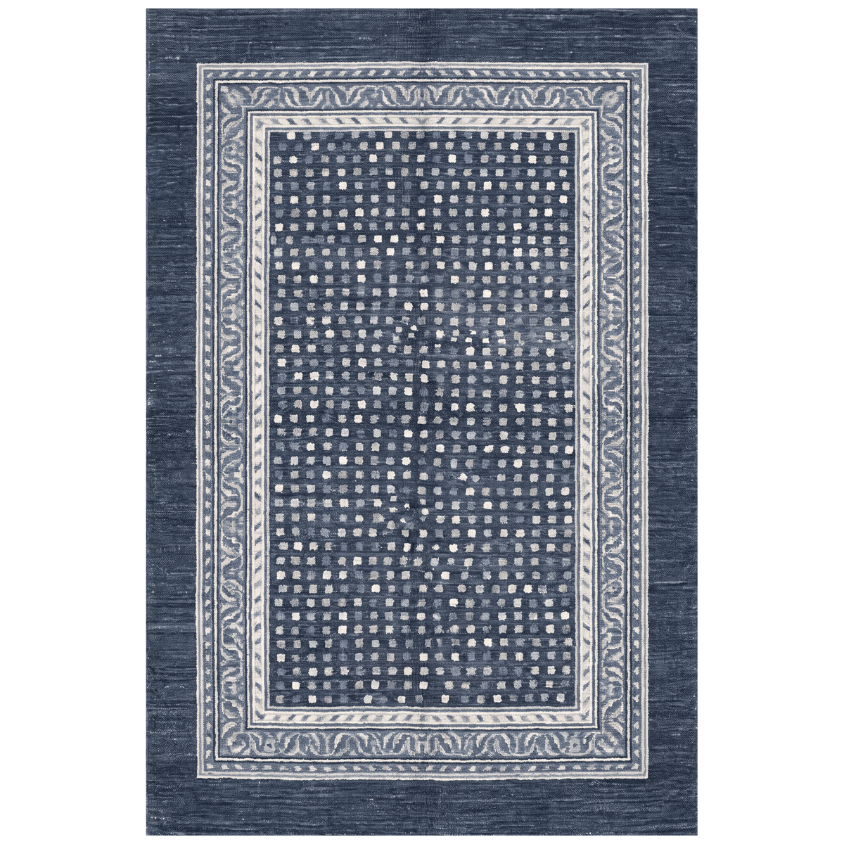 Riding Modern Speckled Mosaic Dot Indigo Blue Chalk White Washable Indoor Outdoor Entryway Rug - RugzellaDigital Print RugRugzellaRugzellaBBB467-RECT-24x47-60x120cmRGZLLA143936Rectangle2' x 3'11" (60x120 cm)RECTANGLE | HERO | Riding rectangle