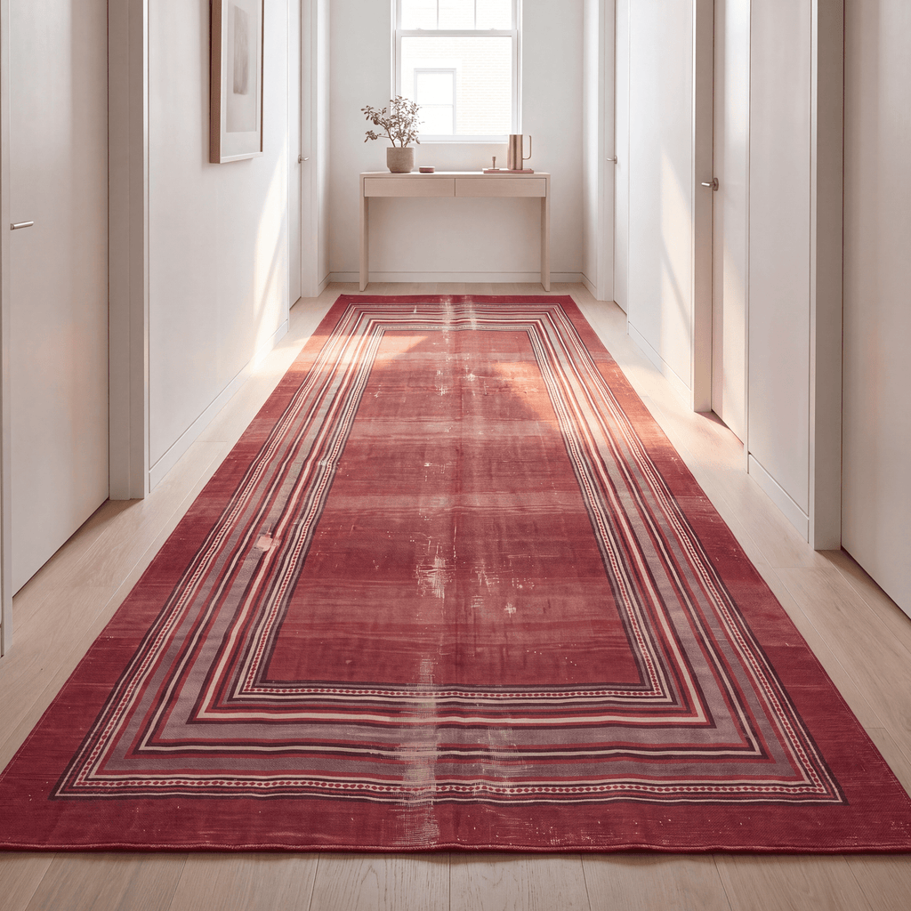 Ripple2 Modern Minimalist Border Abrash Ember Rust Ink Bone Washable Indoor Outdoor Rug - RugzellaDigital Print RugRugzellaRugzellaBBB389-RECT-24x47-60x120cmRGZLLA113116Rectangle2' x 3'11" (60x120 cm)RUNNER | Ripple2 runner hallway