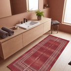 Ripple2 Modern Minimalist Border Abrash Ember Rust Ink Bone Washable Indoor Outdoor Rug - RugzellaDigital Print RugRugzellaRugzellaBBB389-RECT-24x47-60x120cmRGZLLA113116Rectangle2' x 3'11" (60x120 cm)RUNNER | Ripple2 runner bathroom