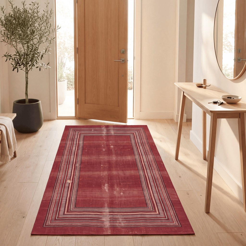 Ripple2 Modern Minimalist Border Abrash Ember Rust Ink Bone Washable Indoor Outdoor Rug - RugzellaDigital Print RugRugzellaRugzellaBBB389-RECT-24x47-60x120cmRGZLLA113116Rectangle2' x 3'11" (60x120 cm)RUNNER | Ripple2 runner entryway