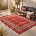 Ripple2 Modern Minimalist Border Abrash Ember Rust Ink Bone Washable Indoor Outdoor Rug - RugzellaDigital Print RugRugzellaRugzellaBBB389-RECT-24x47-60x120cmRGZLLA113116Rectangle2' x 3'11" (60x120 cm)RECTANGLE | Ripple2 rectangle outdoor