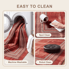 Ripple2 Modern Minimalist Border Abrash Ember Rust Ink Bone Washable Indoor Outdoor Rug - RugzellaDigital Print RugRugzellaRugzellaBBB389-RECT-24x47-60x120cmRGZLLA113116Rectangle2' x 3'11" (60x120 cm)SHARED | Ripple2 feature clean