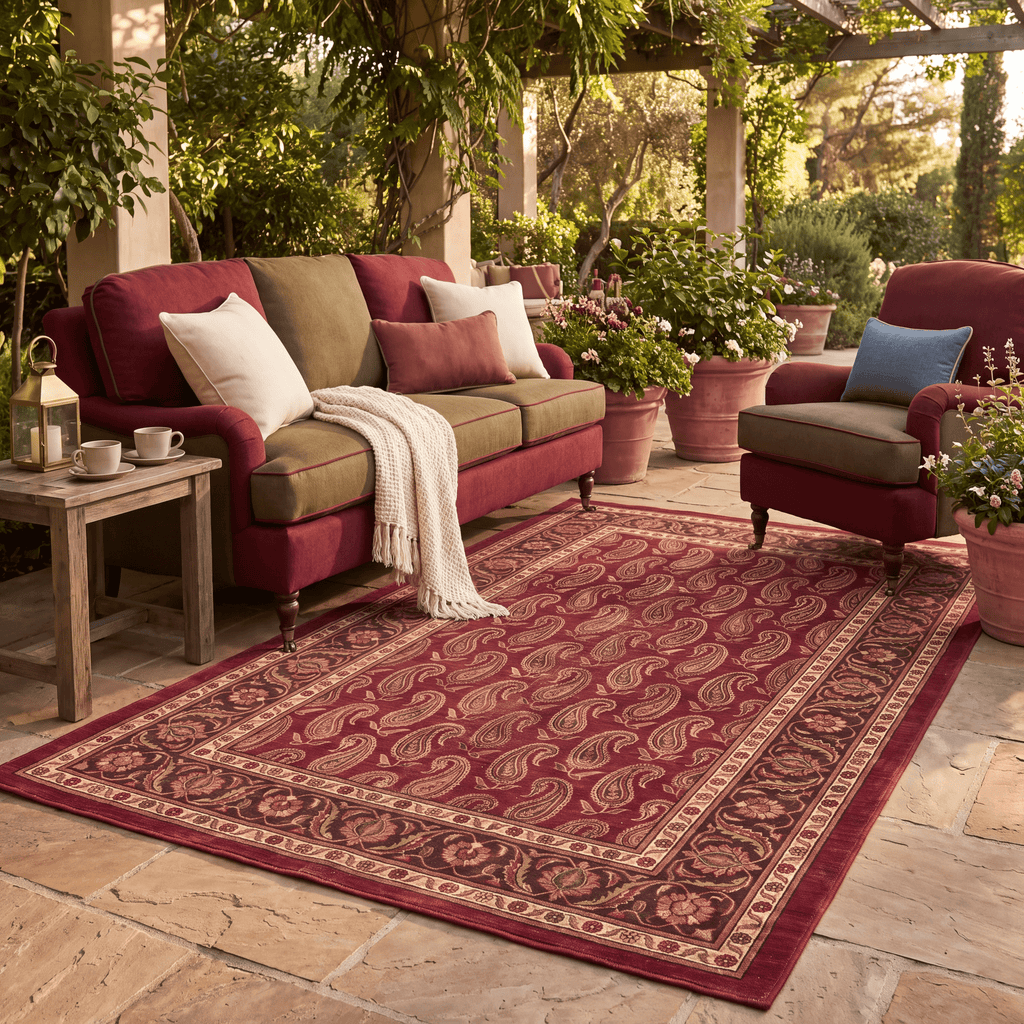 Riverbend Traditional Floral Border Wine Olive Bone Washable Indoor Outdoor Entryway Rug - RugzellaDigital Print RugRugzellaRugzellaBBB468-RECT-24x47-60x120cmRGZLLA144271Rectangle2' x 3'11" (60x120 cm)RECTANGLE | Riverbend rectangle outdoor