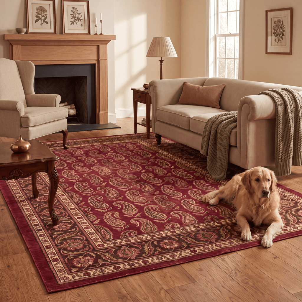 Riverbend Traditional Floral Border Wine Olive Bone Washable Indoor Outdoor Entryway Rug - RugzellaDigital Print RugRugzellaRugzellaBBB468-RECT-24x47-60x120cmRGZLLA144271Rectangle2' x 3'11" (60x120 cm)RECTANGLE | Riverbend rectangle livingroom