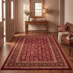Riverbend Traditional Floral Border Wine Olive Bone Washable Indoor Outdoor Entryway Rug - RugzellaDigital Print RugRugzellaRugzellaBBB468-RECT-24x47-60x120cmRGZLLA144271Rectangle2' x 3'11" (60x120 cm)RECTANGLE | Riverbend rectangle entryway
