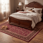 Riverbend Traditional Floral Border Wine Olive Bone Washable Indoor Outdoor Entryway Rug - RugzellaDigital Print RugRugzellaRugzellaBBB468-RECT-24x47-60x120cmRGZLLA144271Rectangle2' x 3'11" (60x120 cm)RECTANGLE | Riverbend rectangle bedroom
