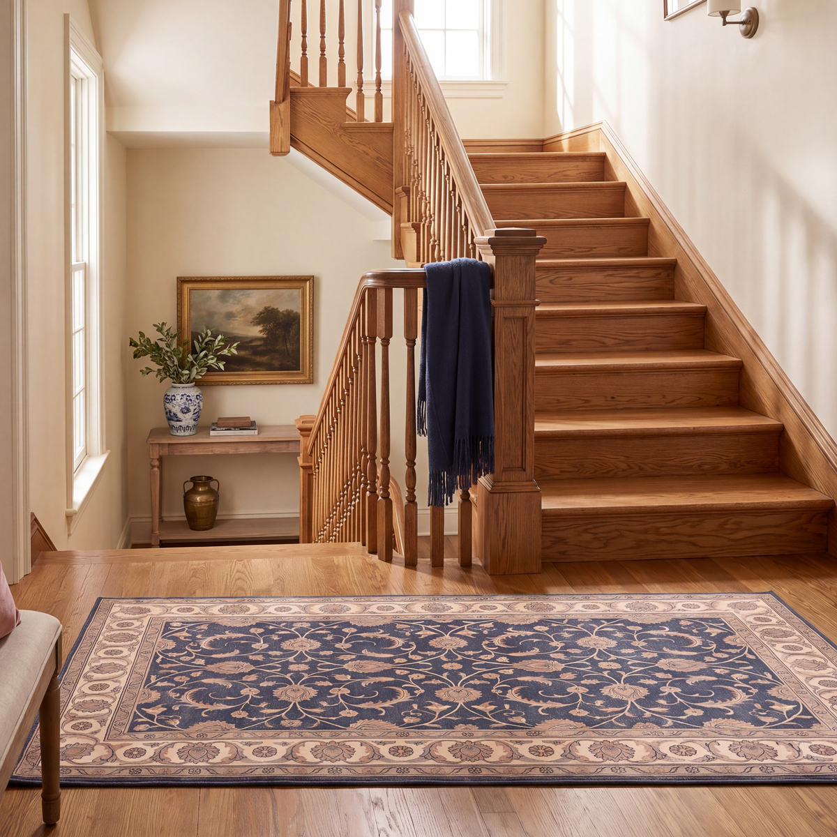 RUNNER | Damask runner staircase