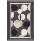 Sandfield Modern Overlapping Circles Charcoal Ink Ecru Washable Indoor Outdoor Entryway Rug - RugzellaDigital Print RugRugzellaRugzellaBBB470-RECT-24x47-60x120cmRGZLLA144941Rectangle2' x 3'11" (60x120 cm)RECTANGLE | HERO | Sandfield rectangle