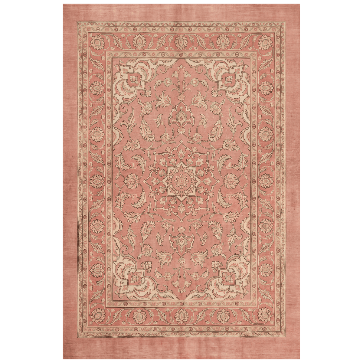 Scarp2 Traditional Oriental Style Medallion Rose Madder Cream Washable Indoor Outdoor Entryway Rug - RugzellaDigital Print RugRugzellaRugzellaBBB442-RECT-24x47-60x120cmRGZLLA137571Rectangle2' x 3'11" (60x120 cm)RECTANGLE | HERO | Scarp2 rectangle