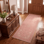 Scarp2 Traditional Oriental Style Medallion Rose Madder Cream Washable Indoor Outdoor Entryway Rug - RugzellaDigital Print RugRugzellaRugzellaBBB442-RECT-24x47-60x120cmRGZLLA137571Rectangle2' x 3'11" (60x120 cm)RUNNER | Scarp2 runner entryway