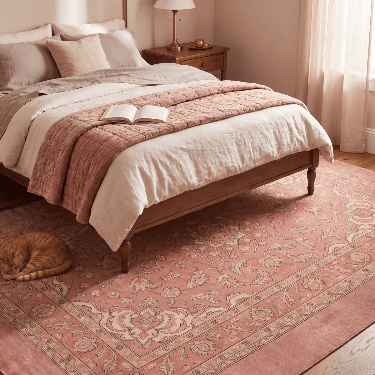 Scarp2 Traditional Oriental Style Medallion Rose Madder Cream Washable Indoor Outdoor Entryway Rug - RugzellaDigital Print RugRugzellaRugzellaBBB442-RECT-24x47-60x120cmRGZLLA137571Rectangle2' x 3'11" (60x120 cm)RECTANGLE | Scarp2 rectangle bedroom