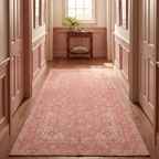 Scarp2 Traditional Oriental Style Medallion Rose Madder Cream Washable Indoor Outdoor Entryway Rug - RugzellaDigital Print RugRugzellaRugzellaBBB442-RECT-24x47-60x120cmRGZLLA137571Rectangle2' x 3'11" (60x120 cm)RUNNER | Scarp2 runner hallway