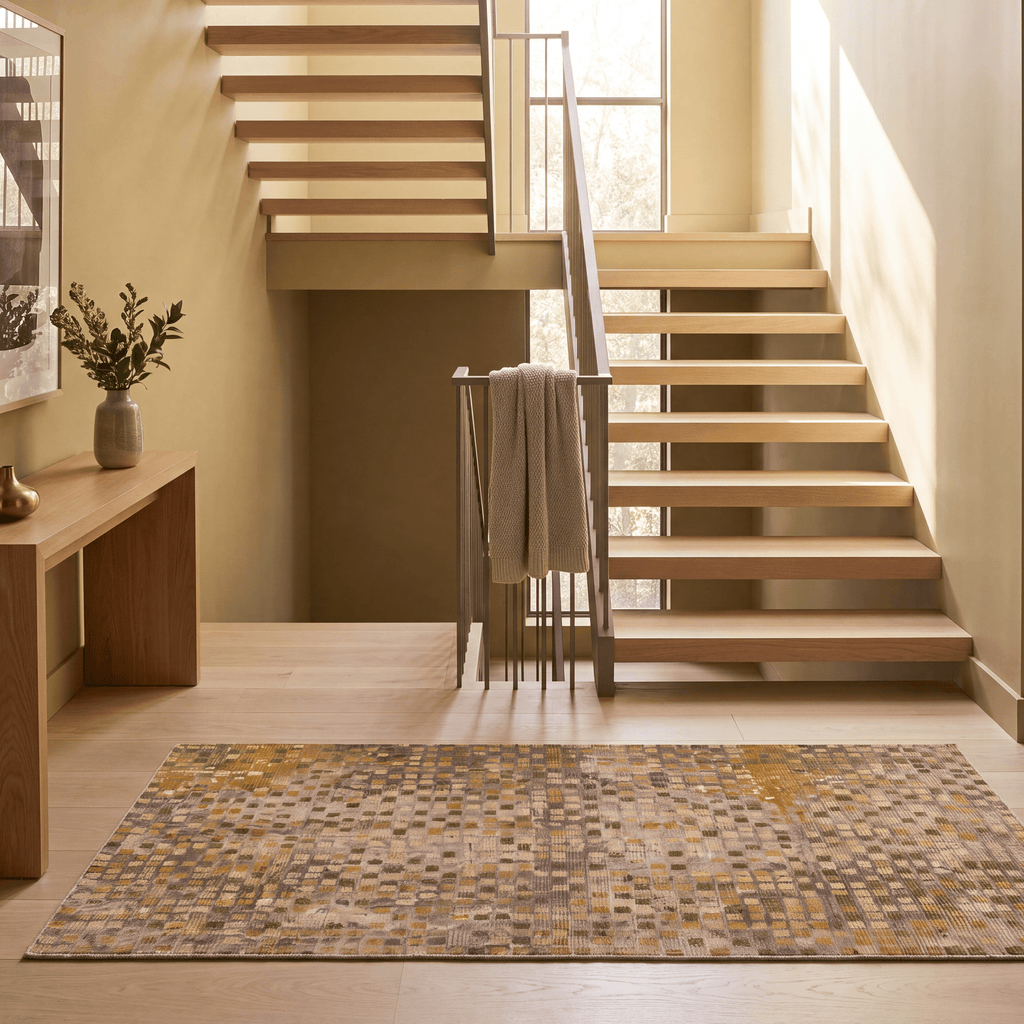 Scree2 Modern Speckled Mosaic Dot Ochre Olive Stone Washable Indoor Outdoor Entryway Rug - RugzellaDigital Print RugRugzellaRugzellaBBB443-RECT-24x47-60x120cmRGZLLA100721Rectangle2' x 3'11" (60x120 cm)RUNNER | Scree2 runner staircase