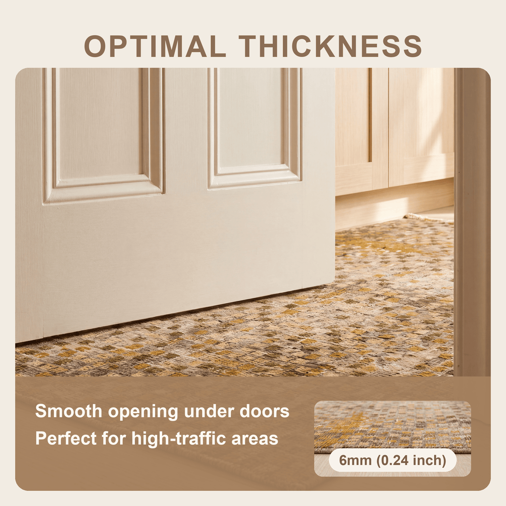 Scree2 Modern Speckled Mosaic Dot Ochre Olive Stone Washable Indoor Outdoor Entryway Rug - RugzellaDigital Print RugRugzellaRugzellaBBB443-RECT-24x47-60x120cmRGZLLA100721Rectangle2' x 3'11" (60x120 cm)SHARED | Scree2 feature thickness