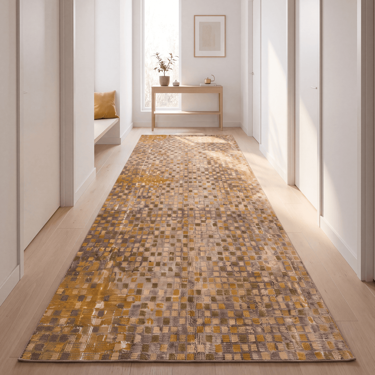 Scree2 Modern Speckled Mosaic Dot Ochre Olive Stone Washable Indoor Outdoor Entryway Rug - RugzellaDigital Print RugRugzellaRugzellaBBB443-RECT-24x47-60x120cmRGZLLA100721Rectangle2' x 3'11" (60x120 cm)RUNNER | Scree2 runner hallway