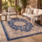 Seatown Traditional Distressed Medallion Indigo Ivory Madder Red Washable Indoor Outdoor Entryway Rug - RugzellaDigital Print RugRugzellaRugzellaBBB471-RECT-24x47-60x120cmRGZLLA140251Rectangle2' x 3'11" (60x120 cm)RECTANGLE | Seatown rectangle outdoor